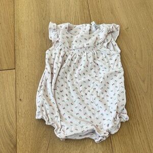 Janie and Jack Floral romper - White and Pink 6/12m